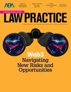 The cover of the final hard copy issue of Law Practice